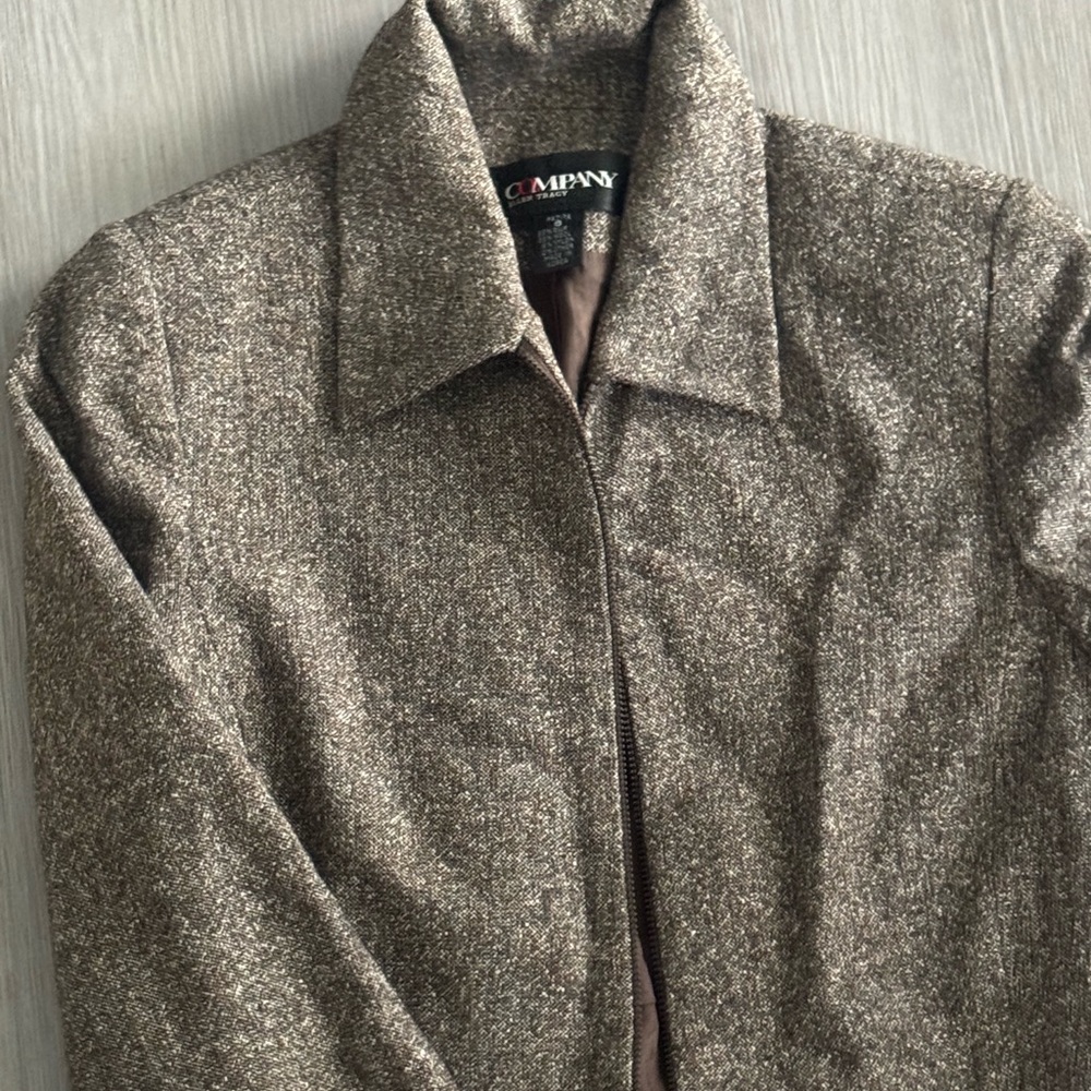Women's Brown Tweed Blazer Jacket